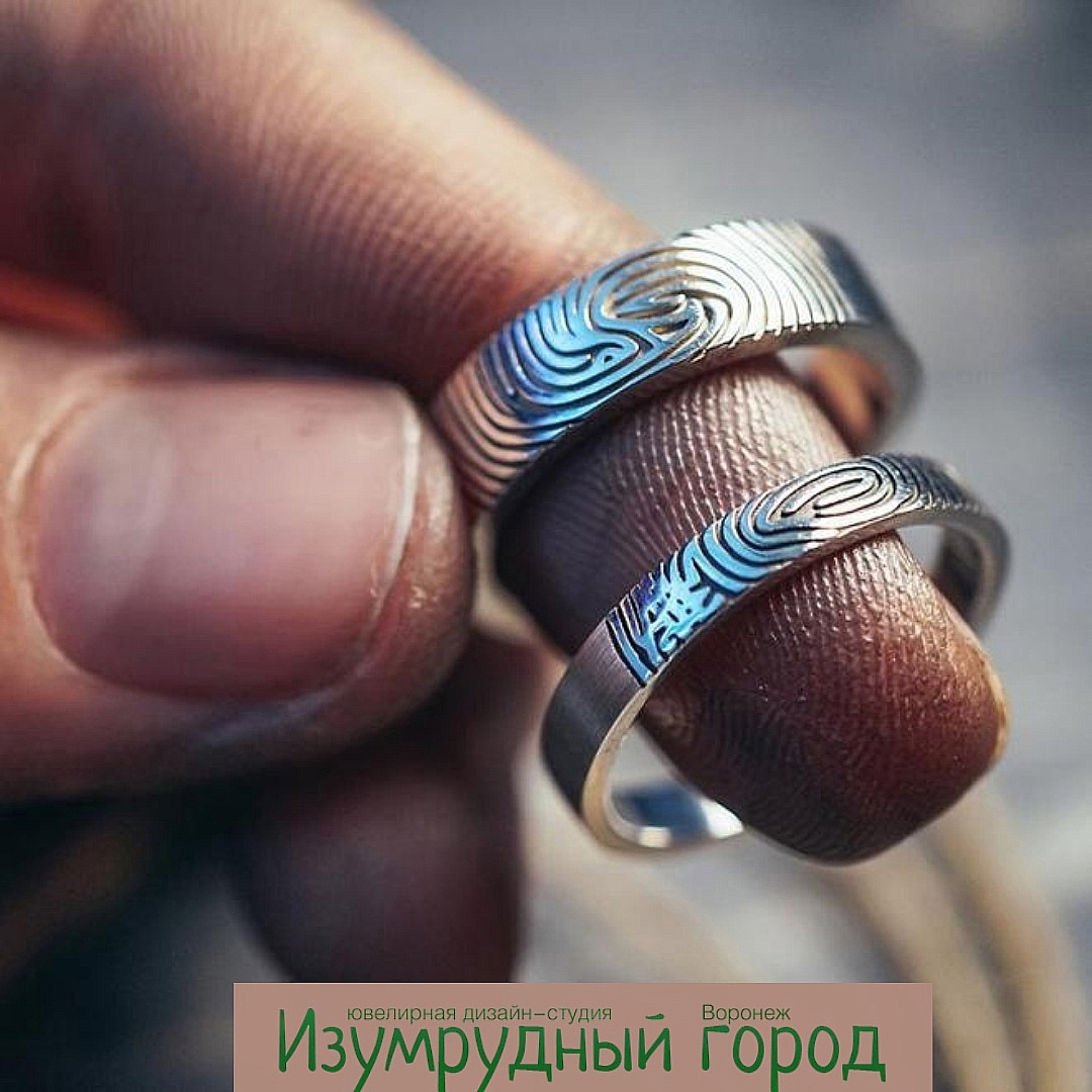 Ювелирные кольца с отпечатком пальца